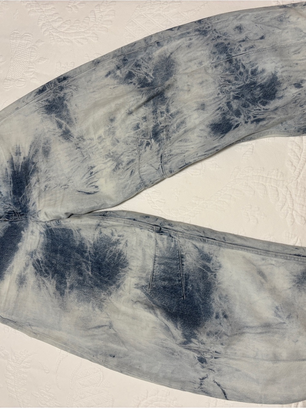 GAP Tie-Dye Flare Jeans in Blue and White